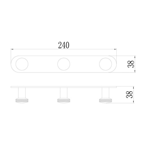 Планка с крючками Savol S-002173C матовое золото, 3 крючка