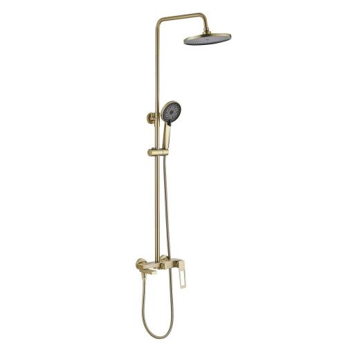 Душевая стойка SAVOL S-009045C со смесителем, лейкой и тропическим душем, бронза