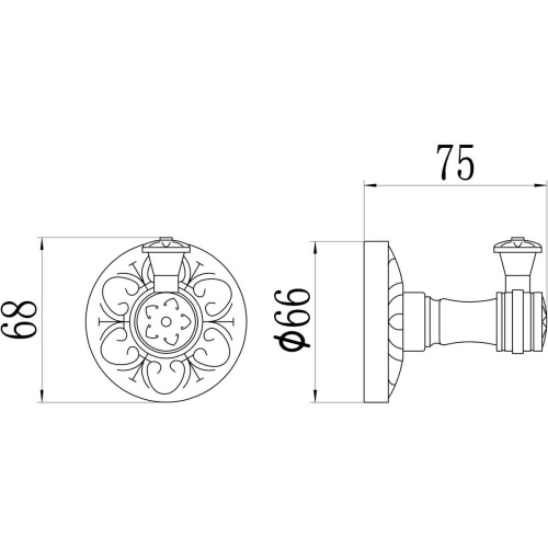 Крючок одинарный Savol S-005853C бронза