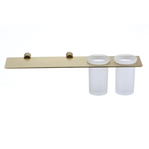 Держатель двух стаканов Savol S-002168C с настенным держателем, матовое золото