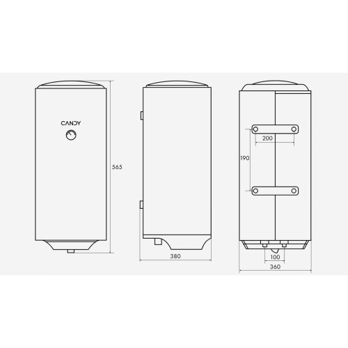 Водонагреватель электрический накопительный 30 л. Candy CR30V-B2SL(R) Slim, 1,5 кВт