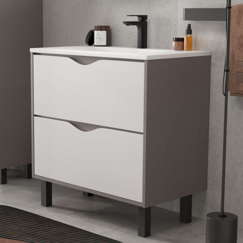 Тумба напольная EQUIL Smile 80.2Y tnSMILE80.2Y-04 2 ящика с раковиной Modul 80
