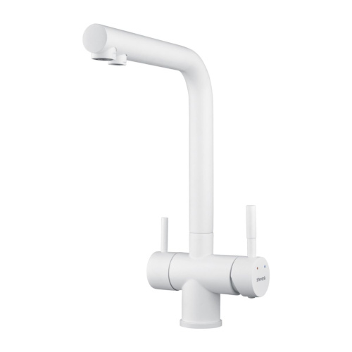 Смеситель для кухни Shevanik S468C с подключением фильтра питьевой воды, SUS304, белый