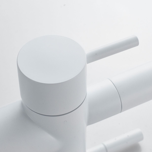 Смеситель для кухни Shevanik S468C с подключением фильтра питьевой воды, SUS304, белый