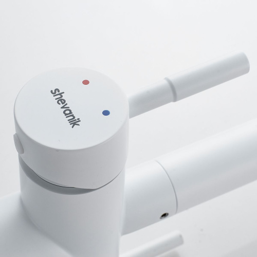 Смеситель для кухни Shevanik S468C с подключением фильтра питьевой воды, SUS304, белый