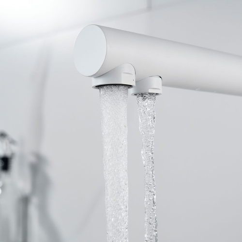 Смеситель для кухни Shevanik S468C с подключением фильтра питьевой воды, SUS304, белый