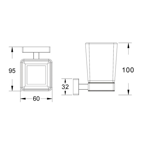 Стакан с держателем Shevanik SG5612G золото матовое