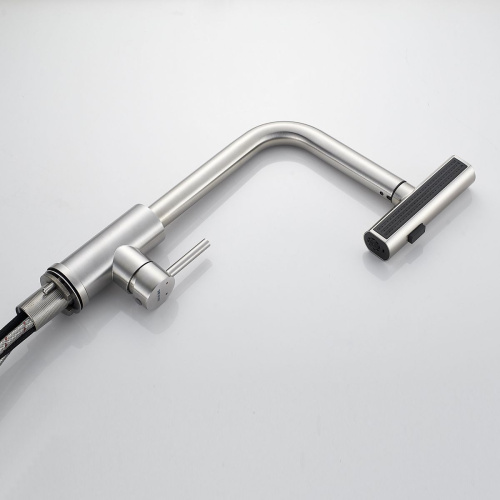 Смеситель для кухни Shevanik S263L  вытяжной излив, сатин