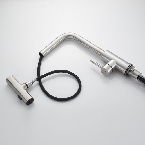 Смеситель для кухни Shevanik S263L  вытяжной излив, сатин