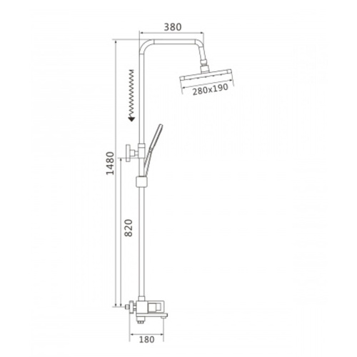 Душевая стойка со смесителем Shevanik S9036 хром