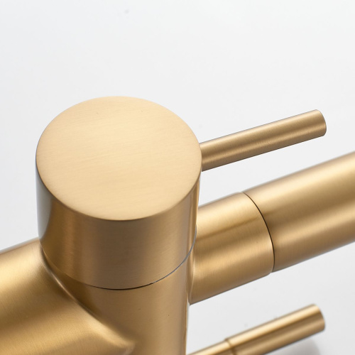 Смеситель для кухни Shevanik S468G с подключением фильтра питьевой воды, SUS304, золото