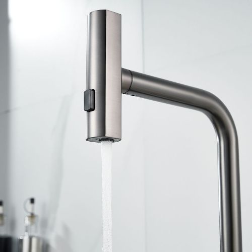 Смеситель для кухни Shevanik S263T  вытяжной излив, оружейная сталь