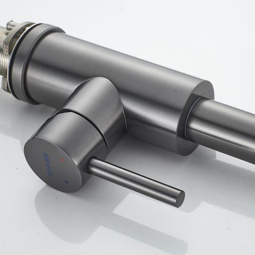 Смеситель для кухни Shevanik S263T  вытяжной излив, оружейная сталь