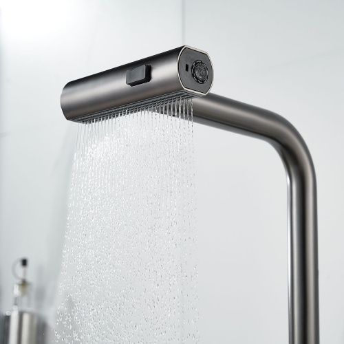 Смеситель для кухни Shevanik S263T  вытяжной излив, оружейная сталь