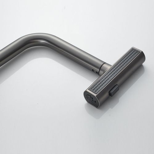 Смеситель для кухни Shevanik S263T  вытяжной излив, оружейная сталь