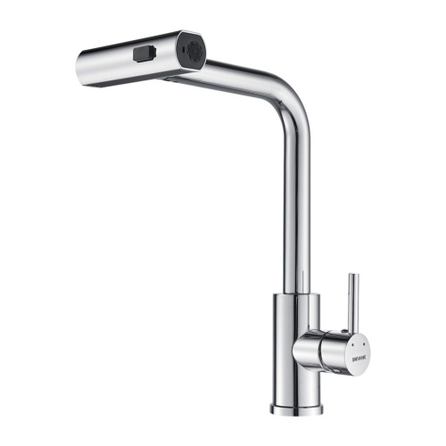 Смеситель для кухни Shevanik S263 вытяжной излив, хром