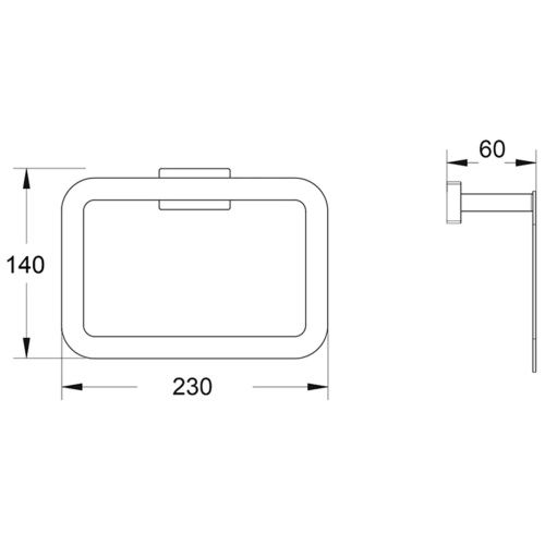 Кольцевой полотенцедержатель SHEVANIK SG5606T оружейная сталь
