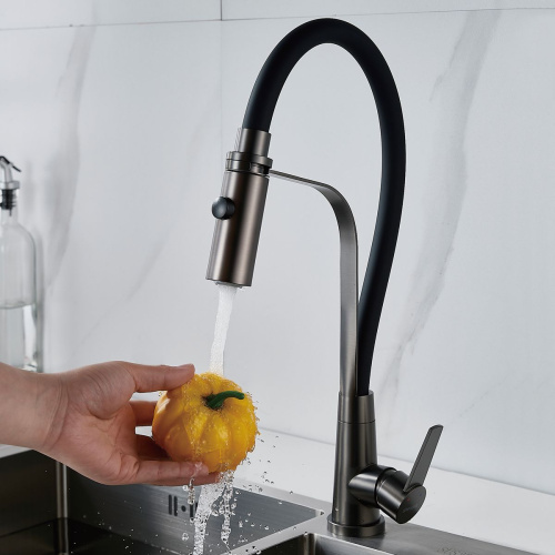 Смеситель для кухни Shevanik S943T-3 оружейная сталь