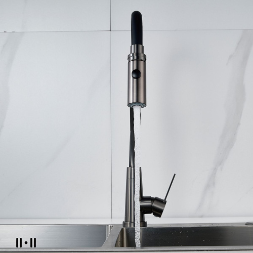 Смеситель для кухни Shevanik S943T-3 оружейная сталь