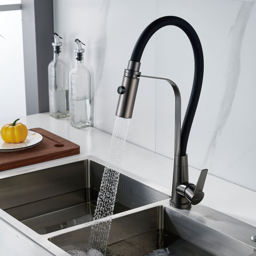 Смеситель для кухни Shevanik S943T-3 оружейная сталь