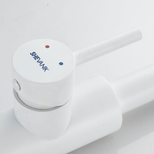 Смеситель для кухни Shevanik S263C вытяжной излив, белый