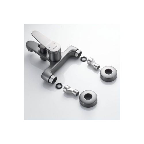 Смеситель для ванны Shevanik S6202T оружейная сталь