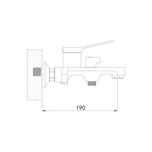 Смеситель для ванны Shevanik S6202T оружейная сталь