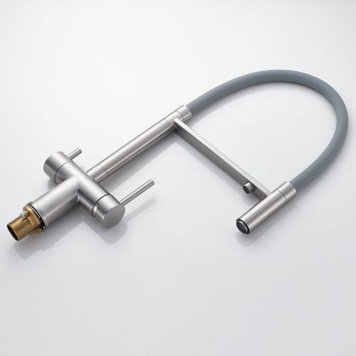 Смеситель для кухни Shevanik S178L с подключением фильтра питьевой воды, сатин