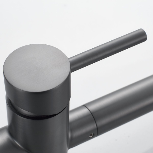 Смеситель для кухни Shevanik S178T с подключением фильтра питьевой воды, оружейная сталь