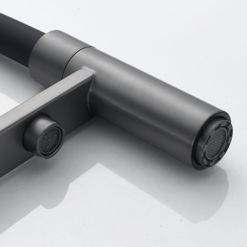 Смеситель для кухни Shevanik S178T с подключением фильтра питьевой воды, оружейная сталь