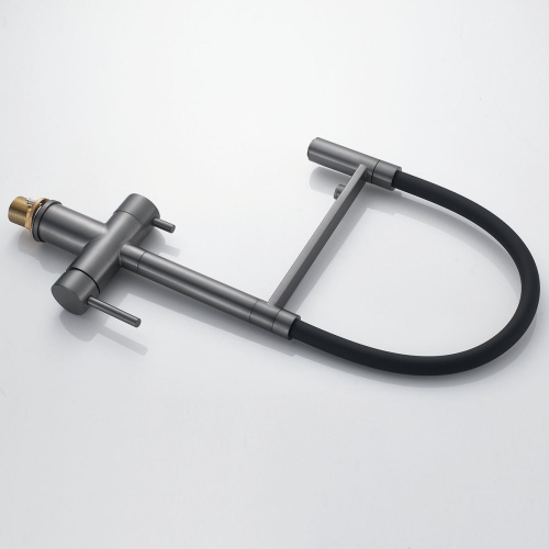 Смеситель для кухни Shevanik S178T с подключением фильтра питьевой воды, оружейная сталь