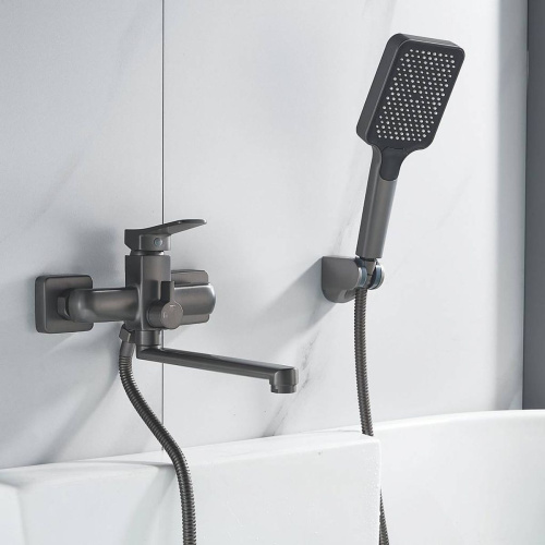 Смеситель для ванны Shevanik S9902T оружейная сталь