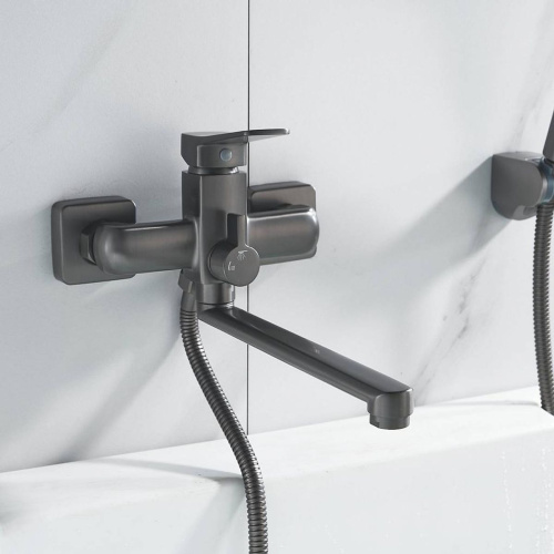 Смеситель для ванны Shevanik S9902T оружейная сталь