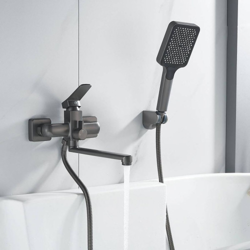 Смеситель для ванны Shevanik S9902T оружейная сталь