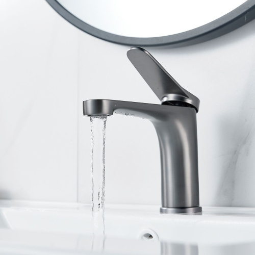 Смеситель для раковины SHEVANIK S6201T оружейная сталь