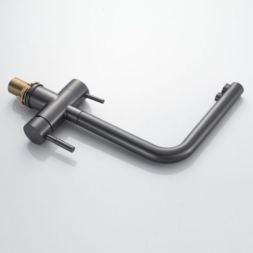 Смеситель для кухни Shevanik S468T с подключением фильтра питьевой воды, SUS304, оружейная сталь