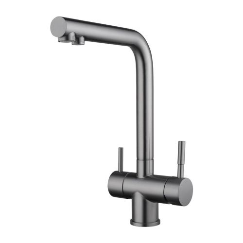 Смеситель для кухни Shevanik S468T с подключением фильтра питьевой воды, SUS304, оружейная сталь