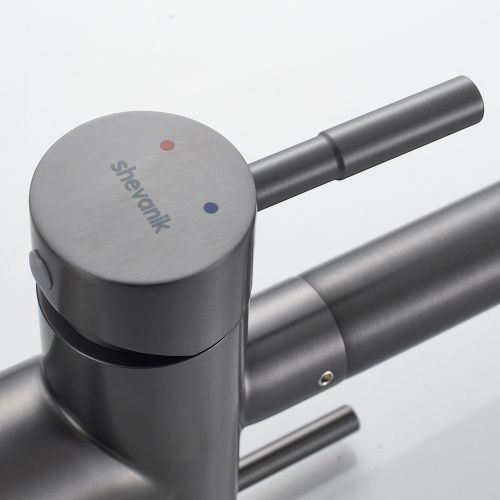 Смеситель для кухни Shevanik S468T с подключением фильтра питьевой воды, SUS304, оружейная сталь