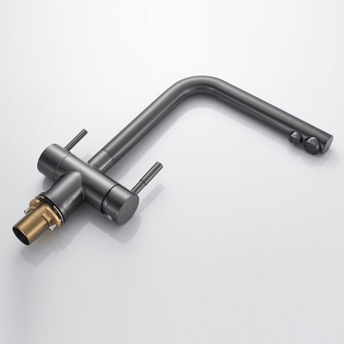 Смеситель для кухни Shevanik S468T с подключением фильтра питьевой воды, SUS304, оружейная сталь