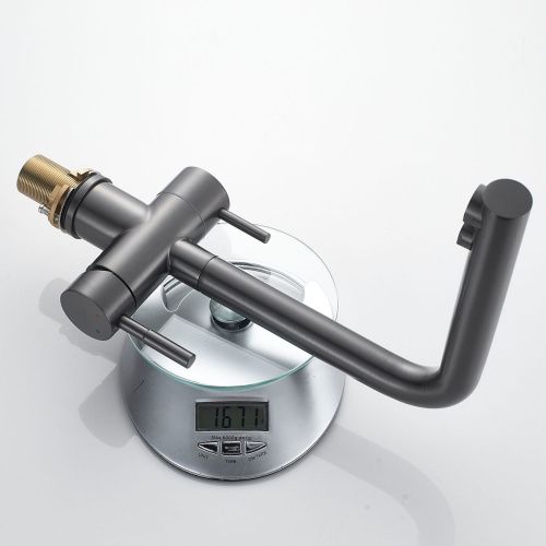 Смеситель для кухни Shevanik S468T с подключением фильтра питьевой воды, SUS304, оружейная сталь