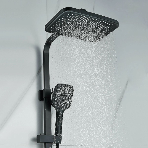 Душевая система Shevanik S7036H нержавеющая сталь, черный