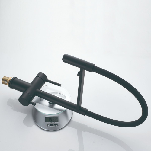 Смеситель для кухни Shevanik S178H с подключением фильтра питьевой воды, черный