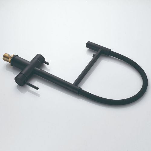 Смеситель для кухни Shevanik S178H с подключением фильтра питьевой воды, черный