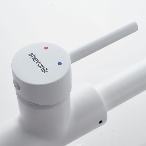 Смеситель для кухни Shevanik S128C с подключением фильтра питьевой воды, белый