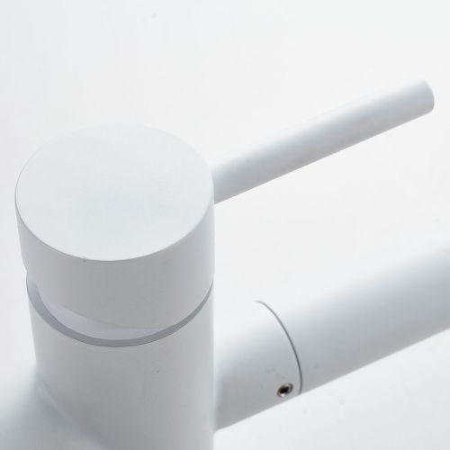 Смеситель для кухни Shevanik S178C с подключением фильтра питьевой воды, белый