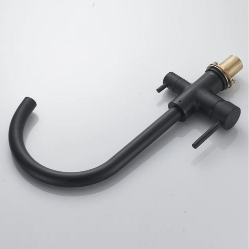 Смеситель для кухни Shevanik S128H с подключением фильтра питьевой воды, черный