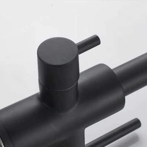 Смеситель для кухни Shevanik S128H с подключением фильтра питьевой воды, черный