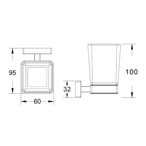 Стакан с держателем Shevanik SG5612C белый