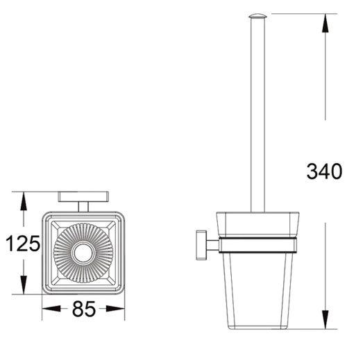 Настенный туалетный ёрш Shevanik SG5600H черный