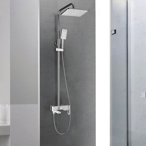 Душевая стойка со смесителем Shevanik S9036F хром/белый